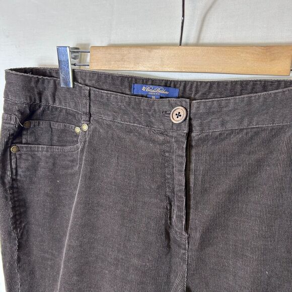 Brooks Brothers Women's Dark Brown Fine Wale Lucia Baby Bootcut Pants Size 16 - Picture 4 of 14